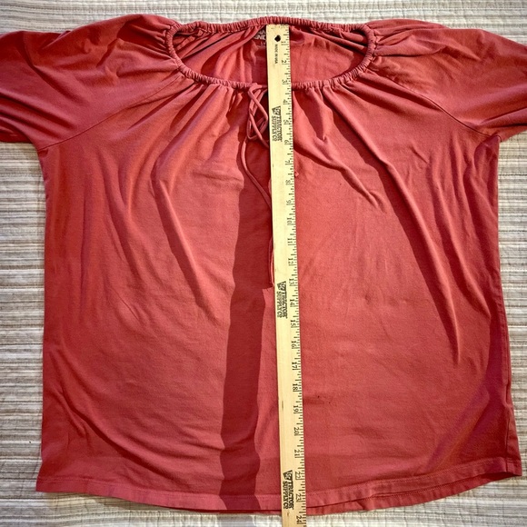 Lands' End Pink 3/4 Sleeve Tie Front Blouse, Size L - Picture 9 of 9